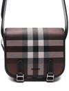 Check Print Leather Messenger Bag Dark Birch Brown - BURBERRY - BALAAN 3