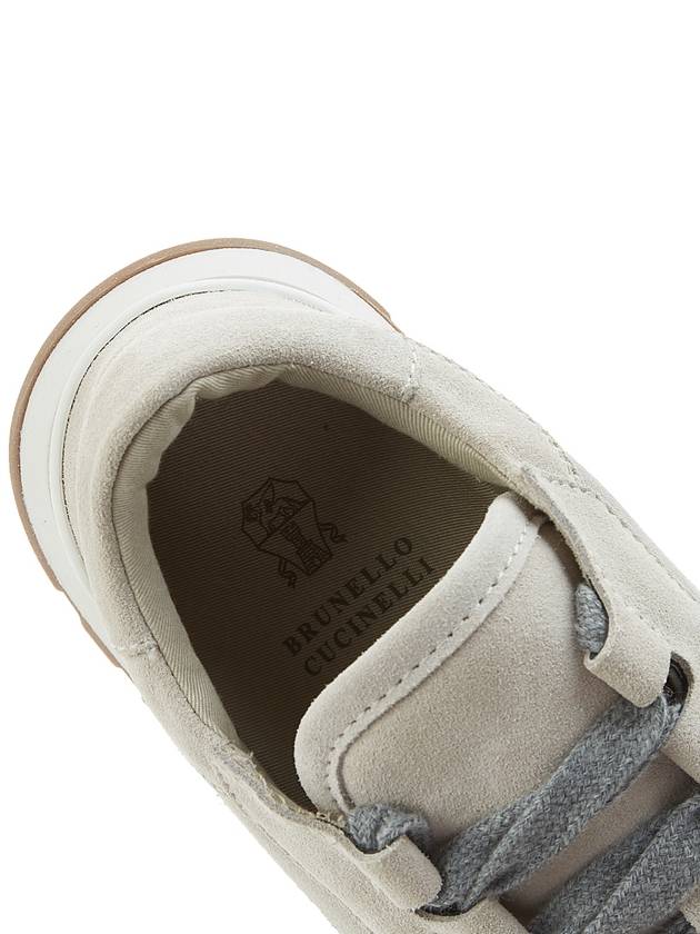 Women's Suede Low Top Sneakers Beige - BRUNELLO CUCINELLI - BALAAN 8