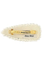 Woven Fabric Hair Clip White - MIU MIU - BALAAN 4