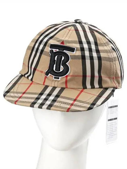 Monogram Motif Vintage Check Cotton Baseball Cap Archive Beige - BURBERRY - BALAAN 2