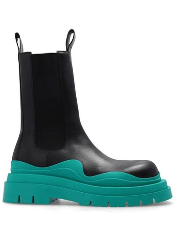 Green Tire Chelsea Boots Acid Turquoise Black - BOTTEGA VENETA - BALAAN.