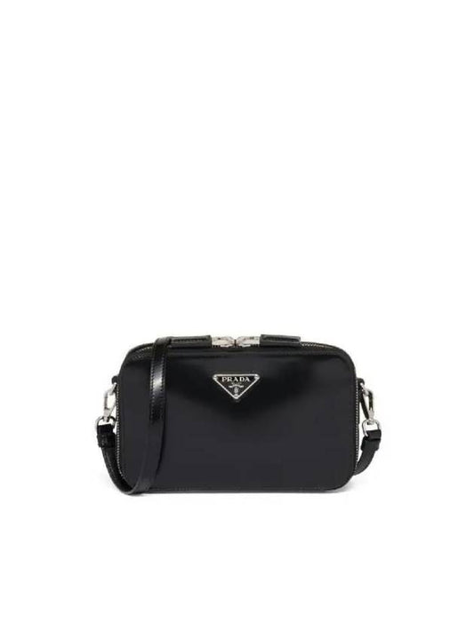 Brique Brushed Leather Messenger Bag Black - PRADA - BALAAN 2