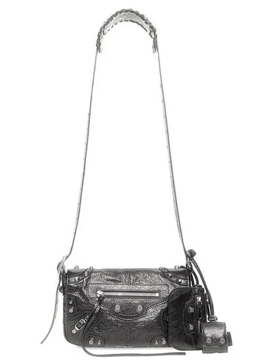 Zipper Stud Arena Lambskin Shoulder Bag Black - BALENCIAGA - BALAAN 2