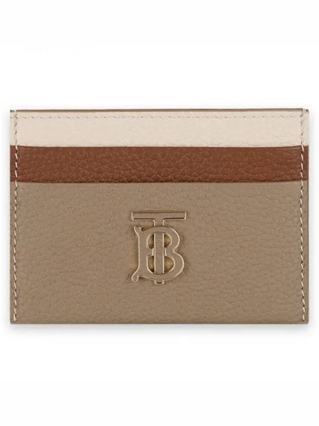 TB Tritone Grainy Leather Card Wallet Beige - BURBERRY - BALAAN 2