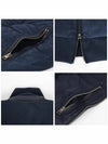 Front Zip  Down Suede Jacket Ink Blue - TOM FORD - BALAAN 7