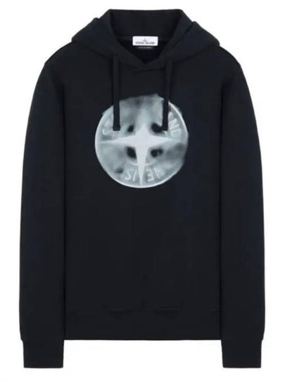 Smudge Logo Hoodie Navy - STONE ISLAND - BALAAN 2