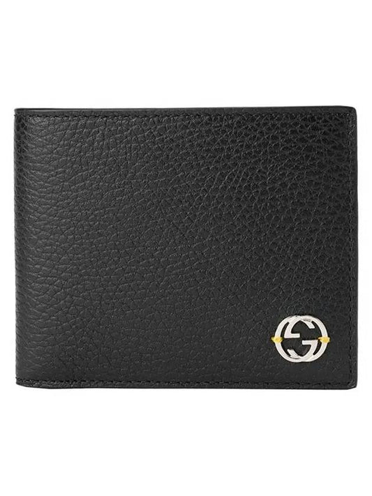 GG Interlocking Two Tone Half Wallet Black - GUCCI - BALAAN 2