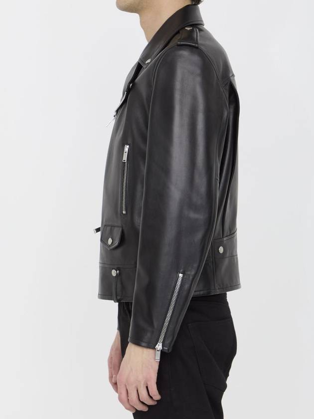 Classic Motorcycle Jacket in Lambskin Black - SAINT LAURENT - BALAAN 3