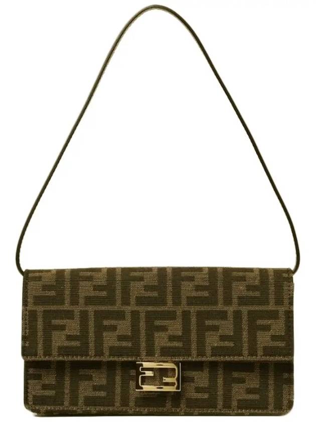 Baguette FF Fabric Shoulder Long Wallet Brown - FENDI - BALAAN 5