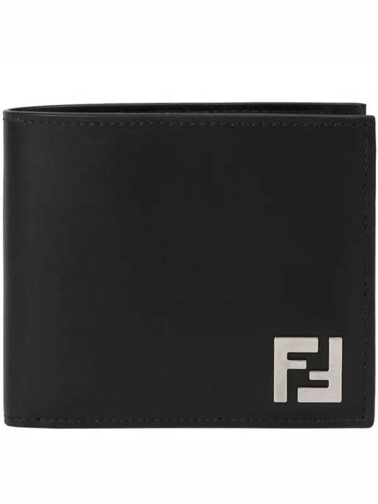 FF Square Leather Bi-Fold Half Wallet Black - FENDI - BALAAN 2