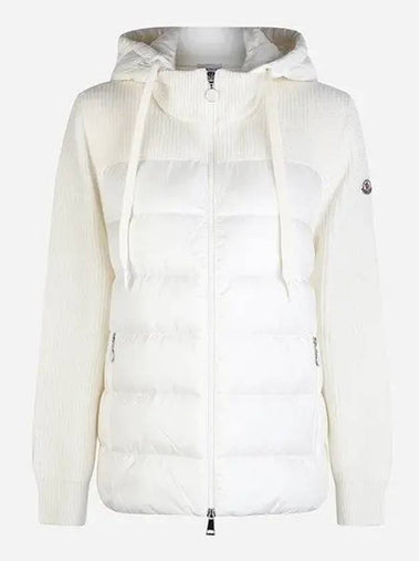 9B00010 M1241 034 Women Logo Patch Padding Mix Jacket Cream 1154718 - MONCLER - BALAAN 1