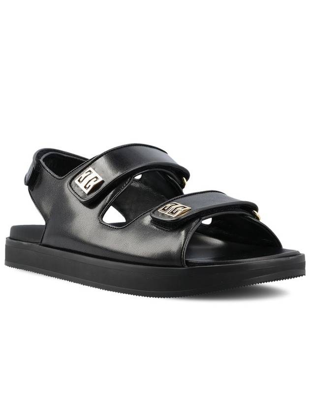 4G Strap Leather Flat Sandals Black - GIVENCHY - BALAAN 3