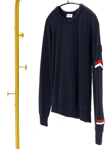 Logo patch cotton sweatshirt navy size S - MONCLER - BALAAN 1