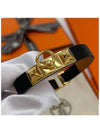 Women s Mini RIVALE Bracelet Black Leather Gold H081181CC - HERMES - BALAAN 1