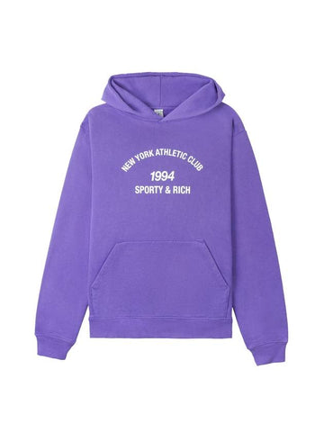 Athletic Club Cotton Hooded Top Purple - SPORTY & RICH - BALAAN 1