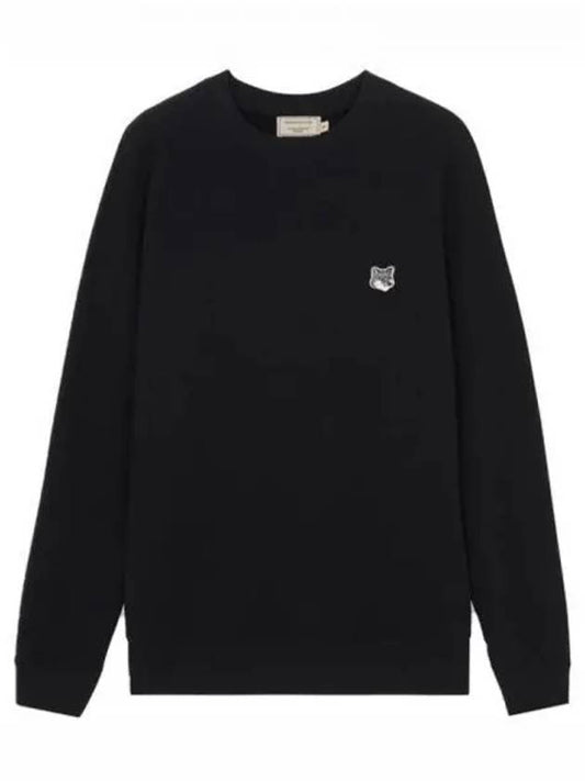 GM00333KM0002 BK Gray Fox Patch Sweatshirt Black TJ 270225 - MAISON KITSUNE - BALAAN 1