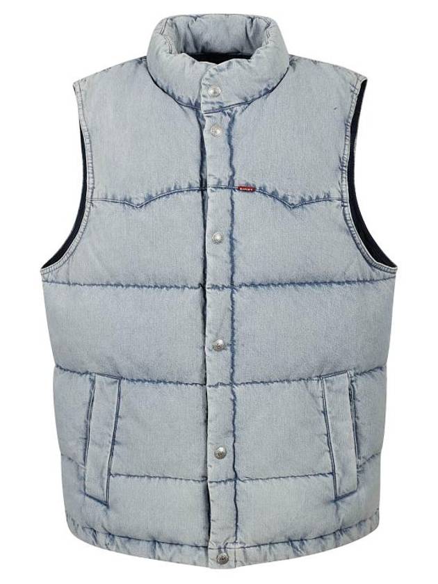 Western Super Puffer Down Vest Light Blue - LEVI'S - BALAAN 1