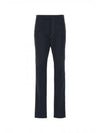 Men's Double Needle Stitch Straight Pants Navy - THOM BROWNE - BALAAN.