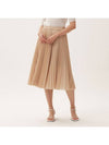 Women's Piano Pleated Accordion Banding Skirt Beige - MONPLISSE - BALAAN 1