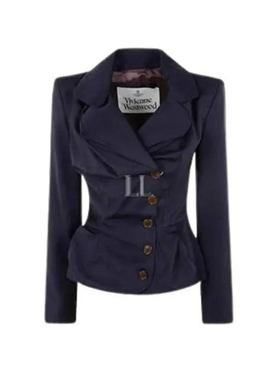 Women's Single Breasted Blazer Jacket Navy - VIVIENNE WESTWOOD - BALAAN 2