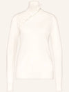 Side Button Wool Turtleneck Ivory - JIL SANDER - BALAAN 2