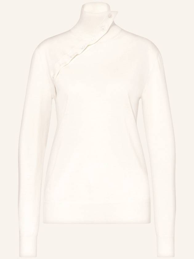 Side Button Wool Turtleneck Ivory - JIL SANDER - BALAAN 2