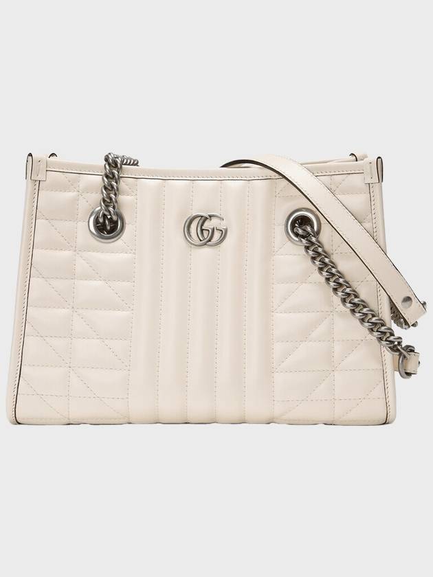 GG Marmont Small Leather Shoulder Bag White - GUCCI - BALAAN 3