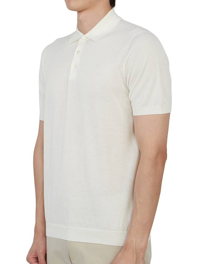 Men's Cotton Polo Shirt Milk - DRUMOHR - BALAAN 3