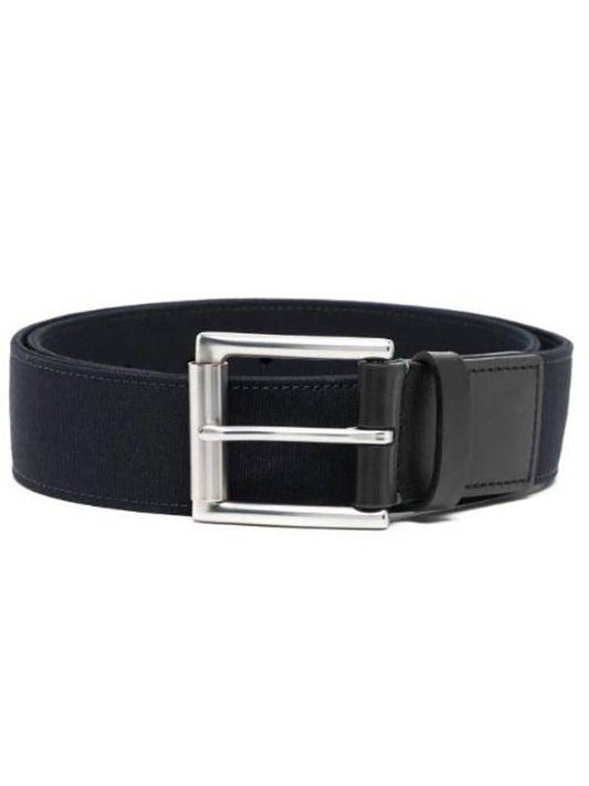 Zebra Broad Strap Leather Belt Navy - PAUL SMITH - BALAAN 1