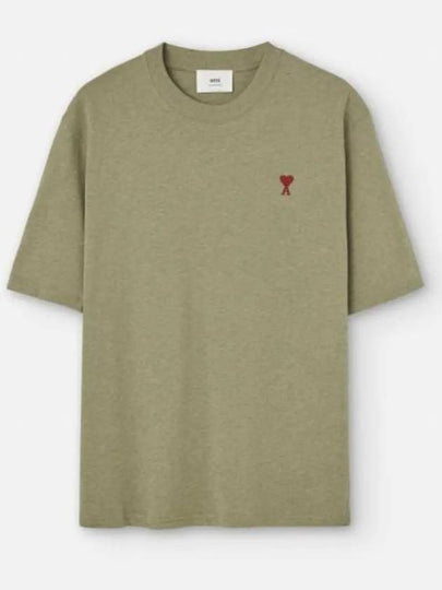 Small Heart Logo Boxy Fit Short Sleeve T-Shirt Heather Sage - AMI - BALAAN 2