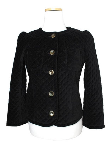 Marc by Jacobs Black Quilted Velvet Short Jacket 44 - MARC JACOBS - BALAAN 1