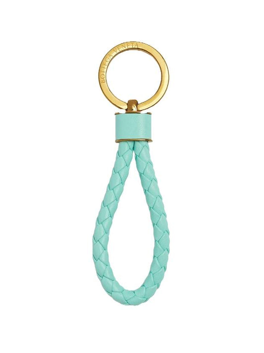 Intrecciato Leather Keyring Celadon - BOTTEGA VENETA - BALAAN 1