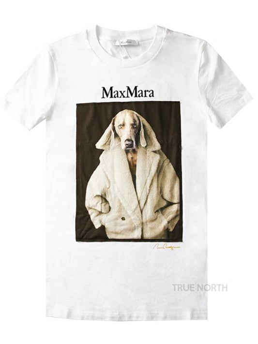 Print Cotton Short Sleeve T-Shirt White - MAX MARA - BALAAN 2