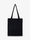 Lou Logo Print Vertical Corduroy Tote Bag Black - A.P.C. - BALAAN 2