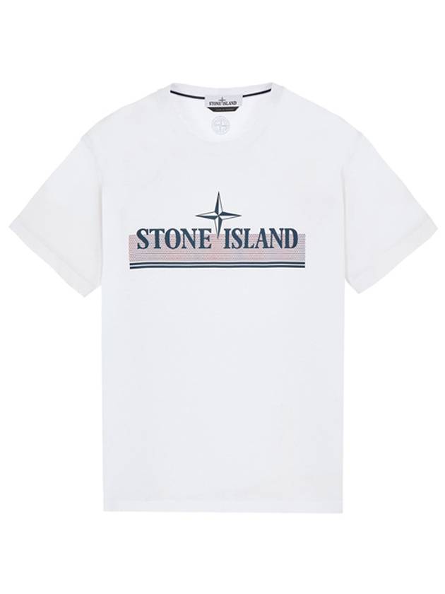 Tricromia One Print Garment Dyed Cotton Jersey Short Sleeve T-Shirt White - STONE ISLAND - BALAAN 2