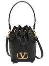 V Logo Signature Nappa Leather Bucket Bag Black - VALENTINO - BALAAN 1