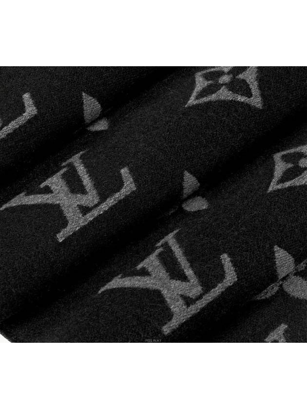 Monogram Wool Scarf Black - LOUIS VUITTON - BALAAN 5