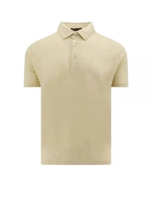 Linen Polo Shirt Beige - LORO PIANA - BALAAN 2