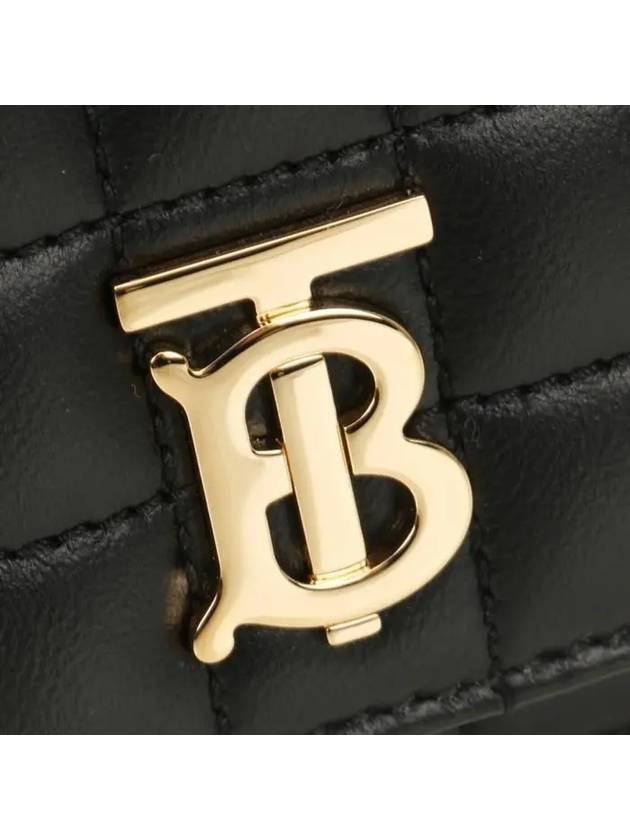 Lola Gold Logo Quilted Mini Cross Bag Black - BURBERRY - BALAAN 6