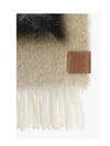 Logo Fringe Wool Mohair Scarf Camel - LOEWE - BALAAN 6