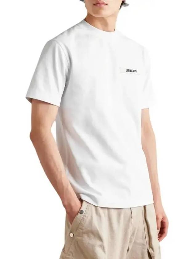 Le Gros Grain Logo Short Sleeve T-Shirt White - JACQUEMUS - BALAAN 3