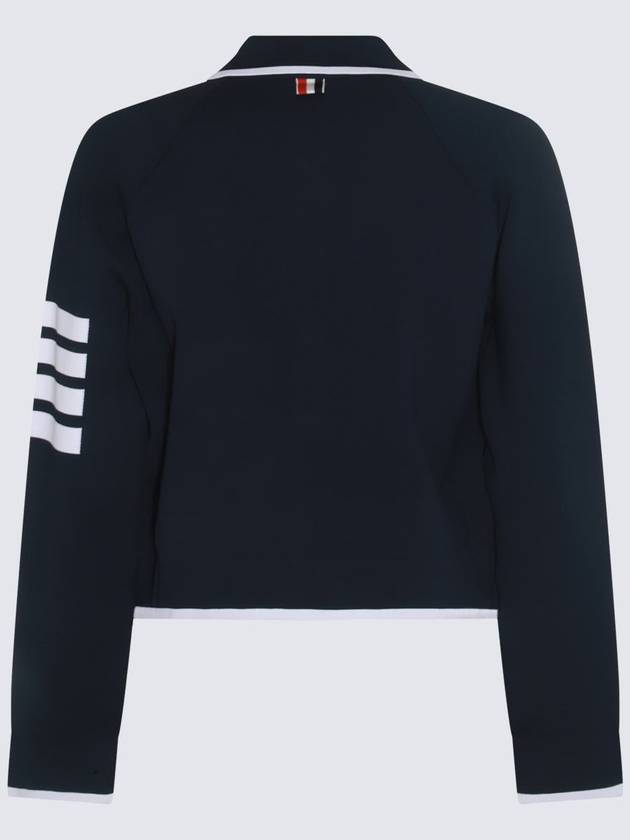 Viscose 4-Bar Polo Bomber Jacket Navy - THOM BROWNE - BALAAN 5