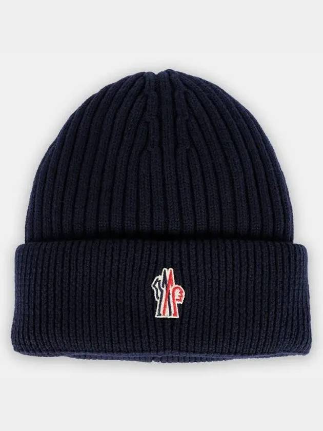 Grenoble Logo Wool Beanie Navy 3B00009 M1131 778 1063382 - MONCLER - BALAAN 1