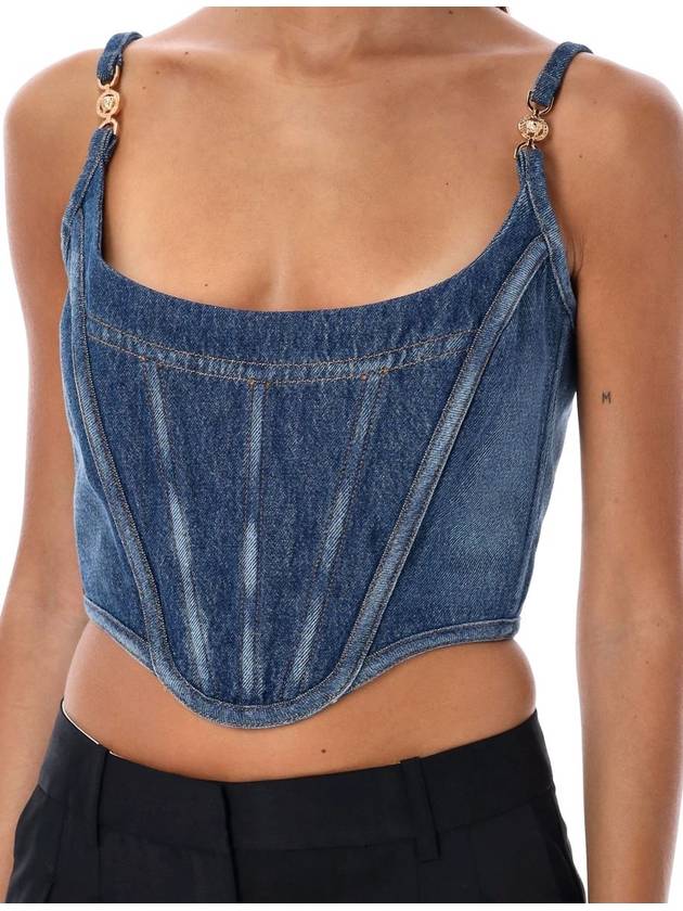 Versace Top Denim Corset - VERSACE - BALAAN 3