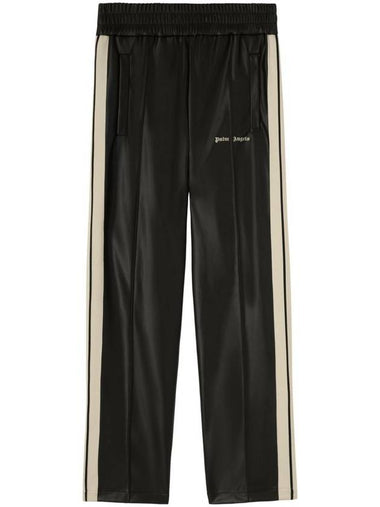 PALM ANGELS LEATHER EFFECT TRACK PANTS - PALM ANGELS - BALAAN 1