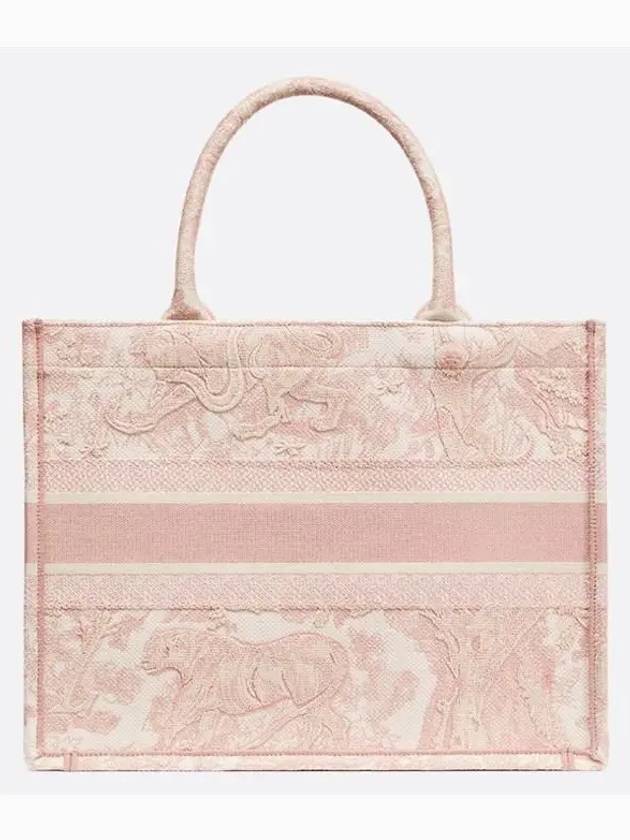 Toile De Jouy Embroidery Medium Book Tote Bag Pink - DIOR - BALAAN 3