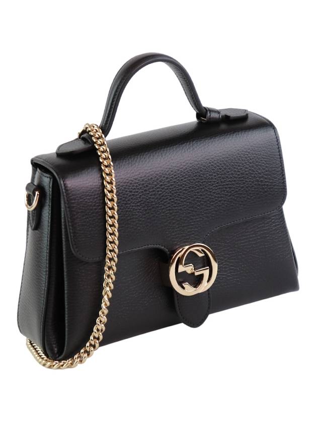 GG Interlocking Chain Small Top Handle Shoulder Bag Black - GUCCI - BALAAN 4