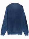 K Rottissimo Floating Yarn Logo Knit Top Blue - DIESEL - BALAAN 3