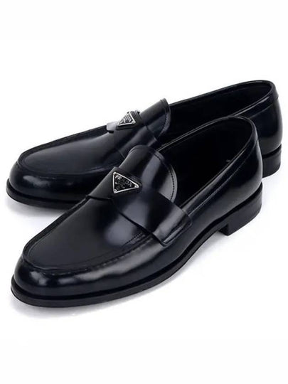 Brushed Leather Loafers Black - PRADA - BALAAN 2