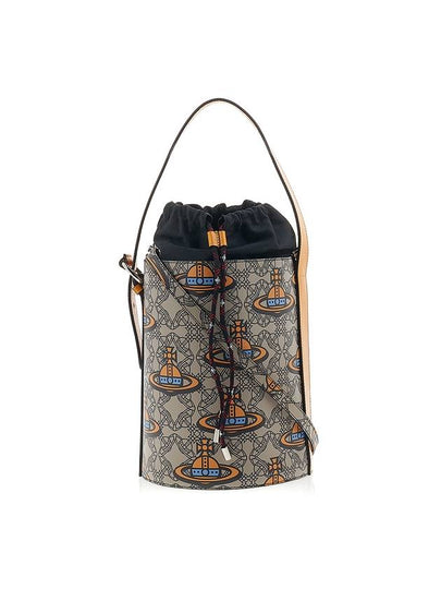 Charlotte Drawstring Leather Bucket Bag ORBmania Print - VIVIENNE WESTWOOD - BALAAN 2